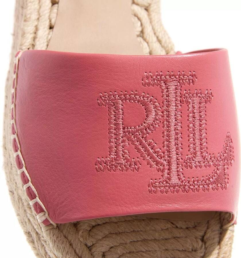 Lauren Ralph Lauren Sandalen Polly Logo Espadrilles Flat in poeder roze