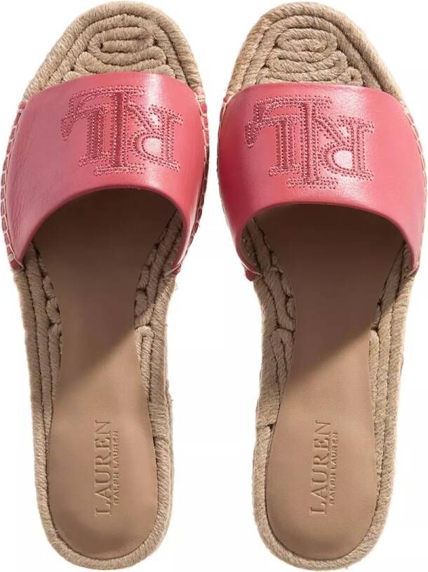 Lauren Ralph Lauren Sandalen Polly Logo Espadrilles Flat in poeder roze