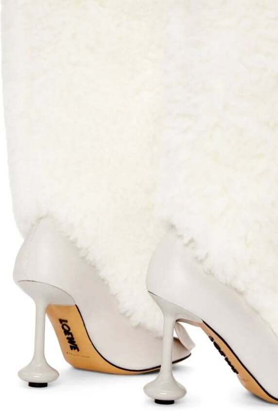 Loewe Boots Toy Shearling Boot 90 in wit