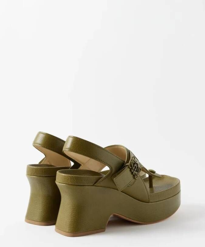 Loewe Sandalen Ease Flatform 90 in bruin