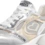Love Moschino Crystal love chunky leren sneakers zilver goud beige - Thumbnail 9