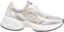 Love Moschino Crystal love chunky leren sneakers zilver goud beige - Thumbnail 10