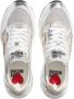 Love Moschino Crystal love chunky leren sneakers zilver goud beige - Thumbnail 11