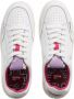 Love Moschino Witte en Roze Leren Sneaker met Geborduurd Logo White Dames - Thumbnail 4