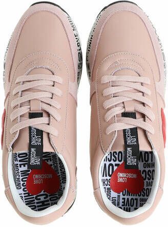 Love Moschino Sneakers Sneakerd Run40 Vit in poeder roze