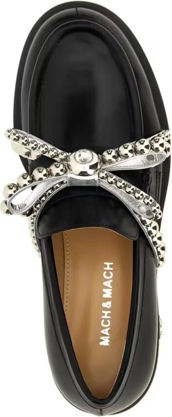 Mach&Mach 'Crystal Studs' Loafers in zwart