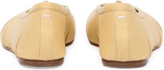 Maison Margiela Beige Leather Tabi Ballerina Flats in beige