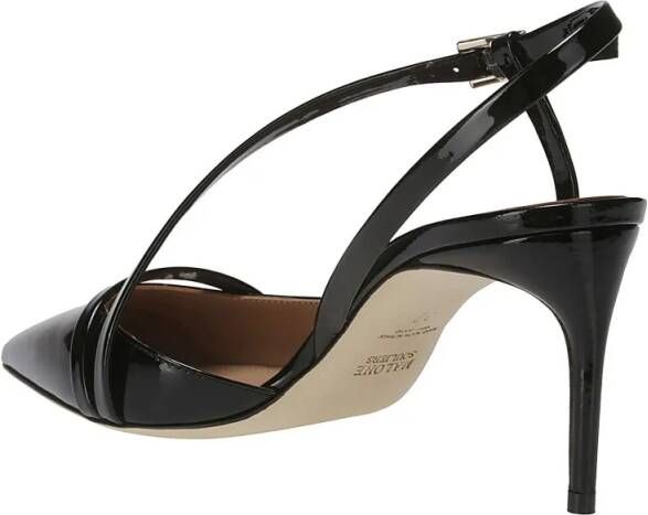 Malone Souliers Hoge hakken Shiny Black Stiletto Slingbacks in zwart