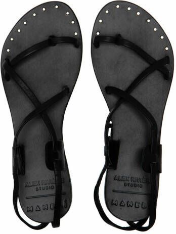 Manebi Espadrilles tie-up leather sandals in zwart