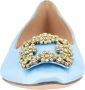 Manolo Blahnik Hangisi Flat Blue in blauw - Thumbnail 2