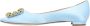 Manolo Blahnik Hangisi Flat Blue in blauw - Thumbnail 4