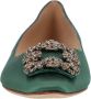 Manolo Blahnik Hangisi Flat Green in groen - Thumbnail 2
