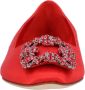 Manolo Blahnik Hangisi Flat Red in rood - Thumbnail 2