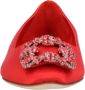Manolo Blahnik Hangisi Flat Red in rood - Thumbnail 3