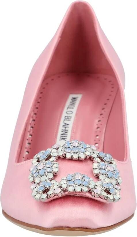 Manolo Blahnik Hoge hakken Hangisi 070 Pump Pink in roze