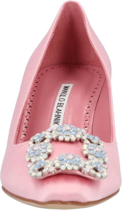 Manolo Blahnik Hoge hakken Hangisi 070 Pump Pink in roze