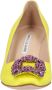Manolo Blahnik Hoge hakken Hangisi 070 Pump Yellow in geel - Thumbnail 2