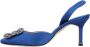 Manolo Blahnik Hoge hakken Hangisli Slingback Pumps 85Mm Blue in blauw - Thumbnail 4