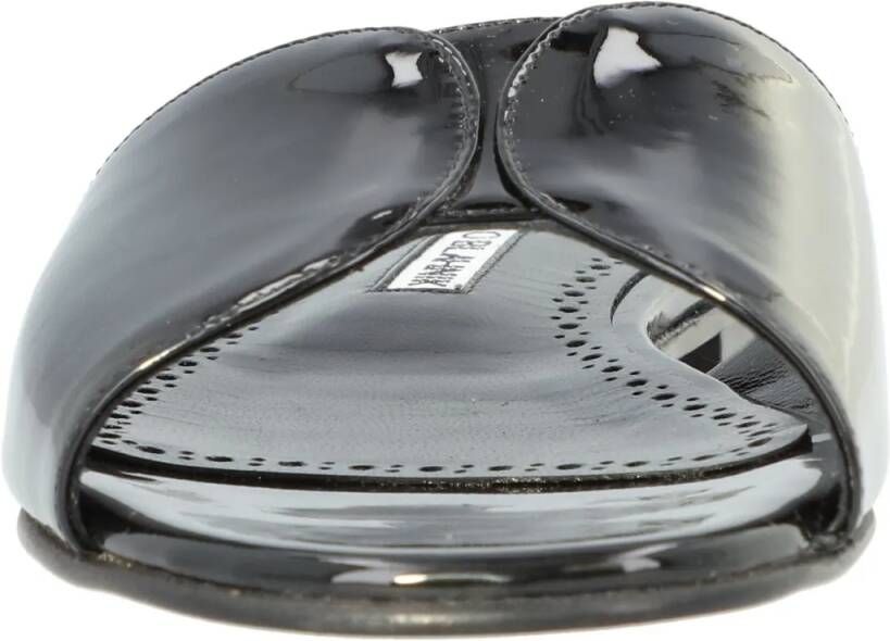 Manolo Blahnik Sandalen Houramu Flat Black in zwart