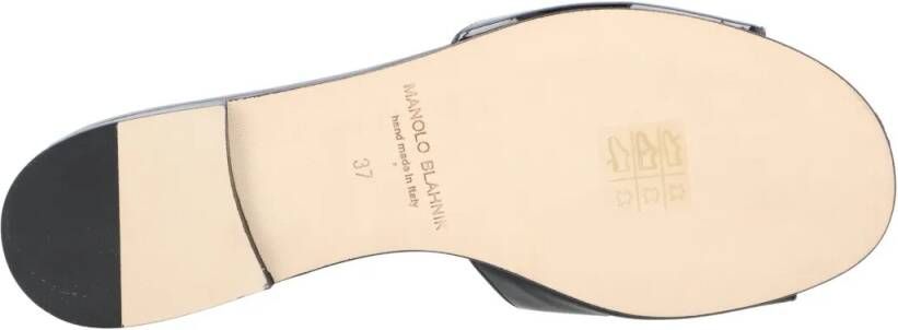 Manolo Blahnik Sandalen Houramu Flat Black in zwart