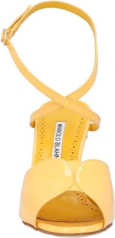 Manolo Blahnik Sandalen Hourani 105 Sandal Yellow in geel