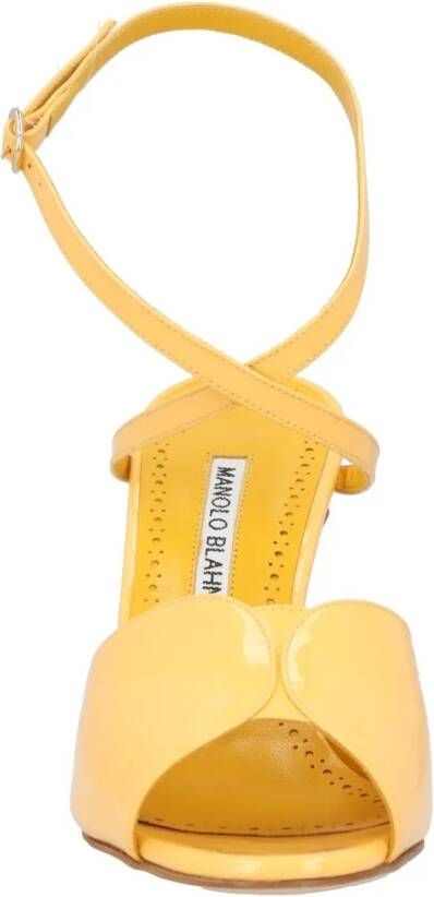 Manolo Blahnik Sandalen Hourani 105 Sandal Yellow in geel