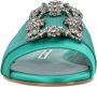 Manolo Blahnik Sandalen Martamod Flat Green in groen - Thumbnail 2