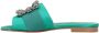 Manolo Blahnik Sandalen Martamod Flat Green in groen - Thumbnail 4