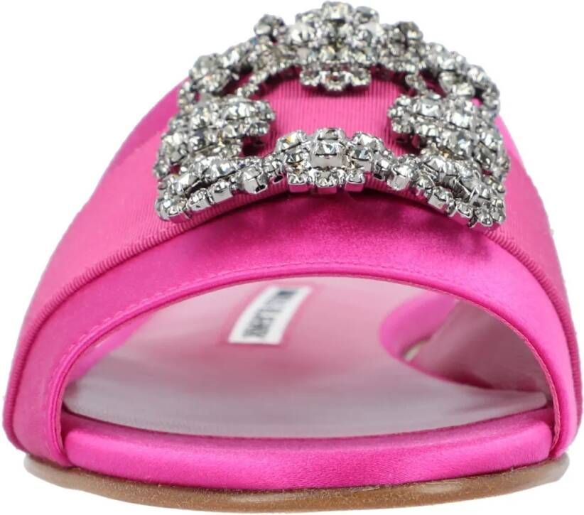 Manolo Blahnik Sandalen Martamod Flat Purple in roze