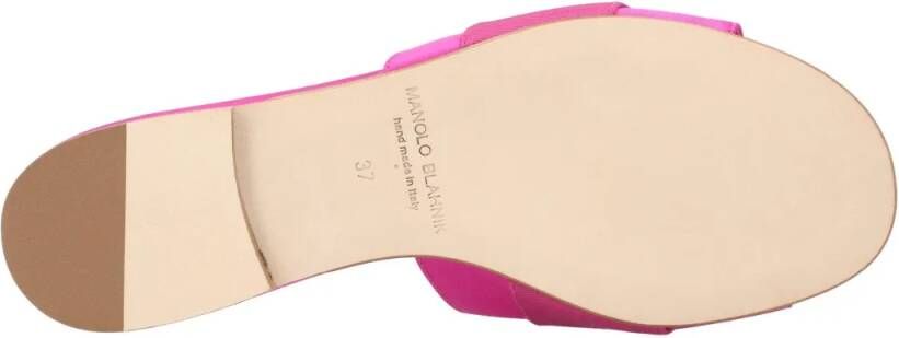 Manolo Blahnik Sandalen Martamod Flat Purple in roze