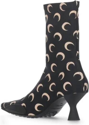 Marine Serre Boots Contrasting Color Moon Pattern Boots in zwart