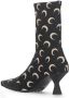 Marine Serre Boots Ankle-Height Pointed Boots With Crescent Heel Deta in zwart - Thumbnail 6