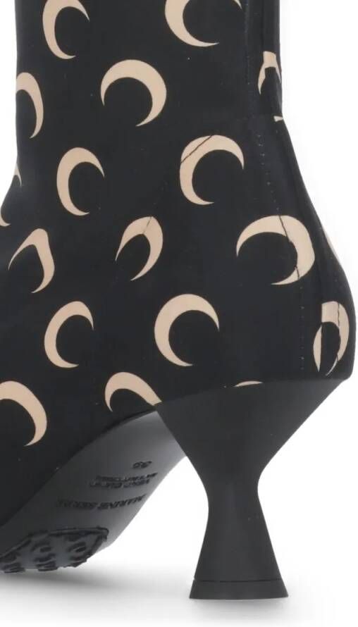 Marine Serre Boots Contrasting Color Moon Pattern Boots in zwart
