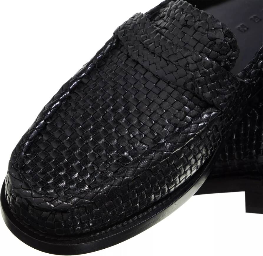 Marni Loafers & ballerina schoenen Woven Light Loafer in zwart