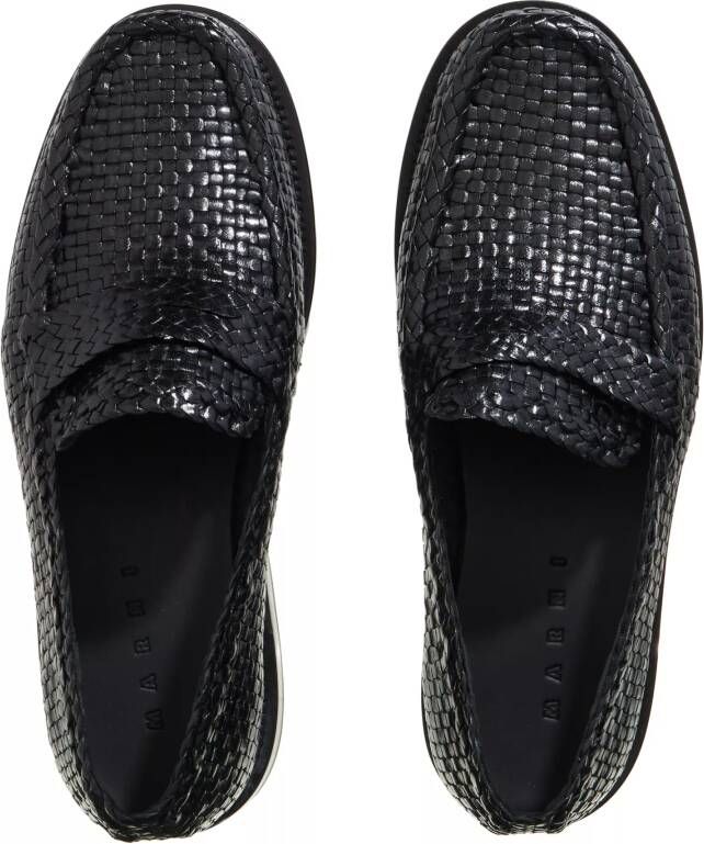 Marni Loafers & ballerina schoenen Woven Light Loafer in zwart