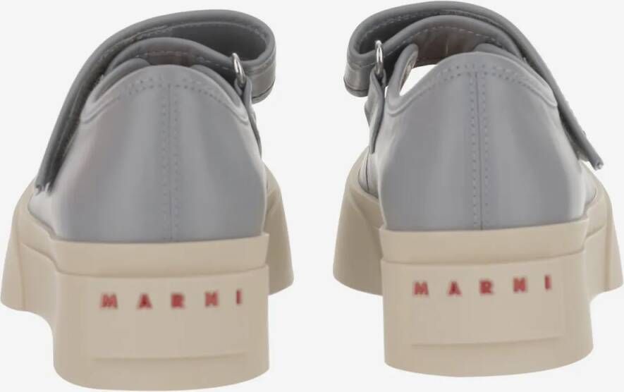 Marni Low-Top Sneakers Leather Mary Jane Sneakers in grijs