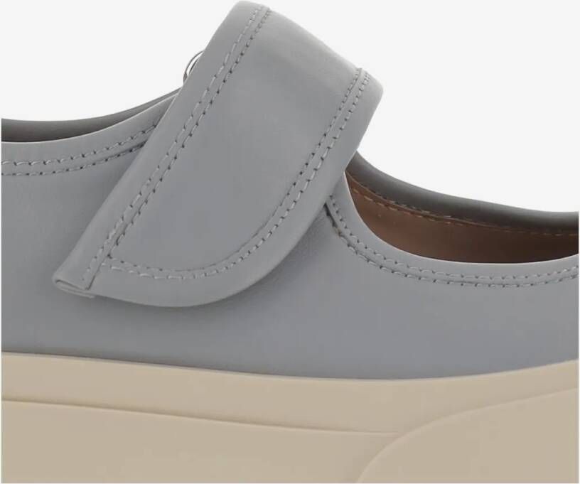 Marni Low-Top Sneakers Leather Mary Jane Sneakers in grijs