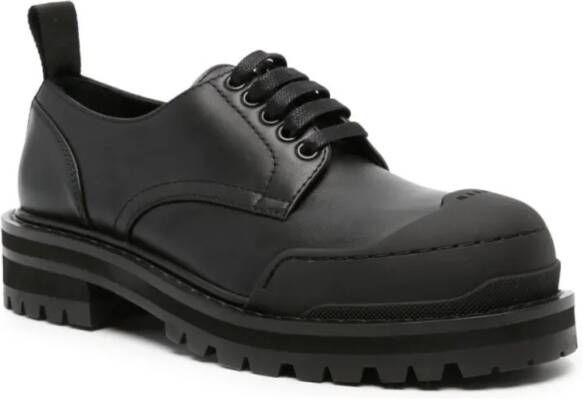 Marni Low-Top Sneakers Logo-Tab Lace-Up Black Shoes in zwart
