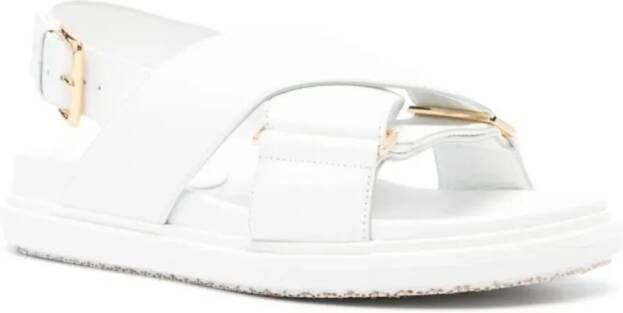 Marni Sandalen Fussbett Criscross Sandal White in wit