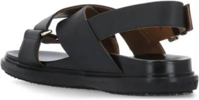 Marni Sandalen Leather Sandals With Rear Belt Fastening in zwart