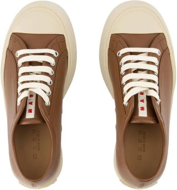 Marni Low-Top Sneakers Laced Up Sneakers Leather Brown in bruin