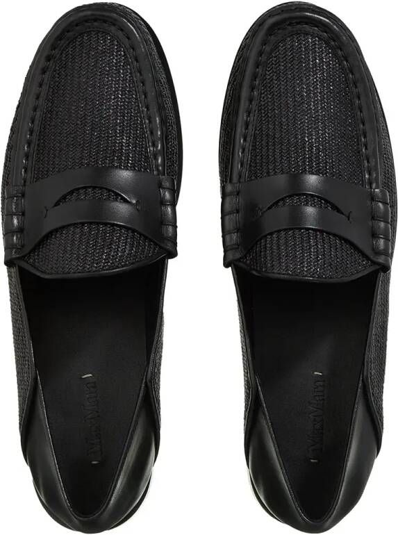 Max Mara Loafers Strawloafer in zwart