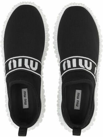 Miu Sneakers Low Strech Knit Sneaker in zwart