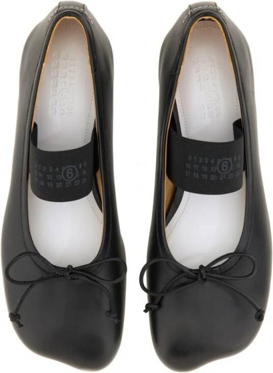 MM6 Maison Margiela Ballerina Anatomic Leather Flats in zwart