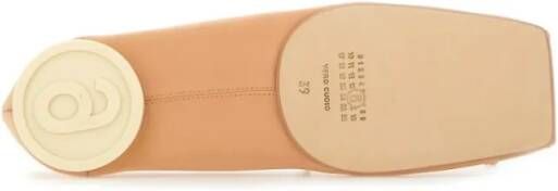 MM6 Maison Margiela Ballerina Flats With Logo And Bow Detail in beige