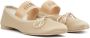 MM6 Maison Margiela Iconische Geborduurde Ballerina's met Leren Blokhak Beige Dames - Thumbnail 24