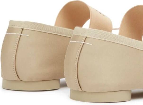 MM6 Maison Margiela Beige Sesame Leather Anatomic Ballerina in beige