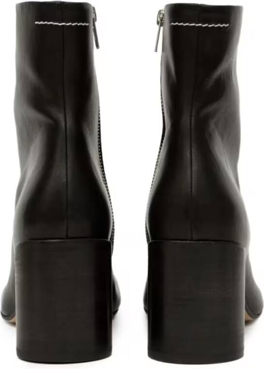 MM6 Maison Margiela Boots Ankle Boots With Distinctive Seam Detail And Block in zwart