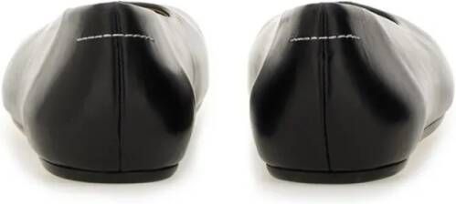 MM6 Maison Margiela Leather Ballerina in zwart