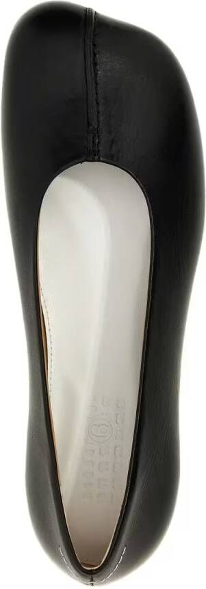 MM6 Maison Margiela Leather Ballet Flats in zwart
